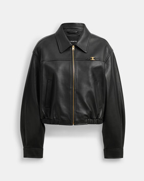 جاكيت بتصميم قميص هيريتدج قصير بحلية شعار الماركة