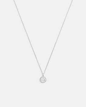 Signature Mother Of Pearl Coin Pendant Necklace