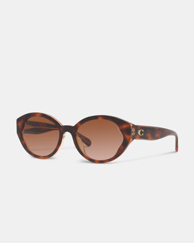Beveled Signature Petal Round Sunglasses