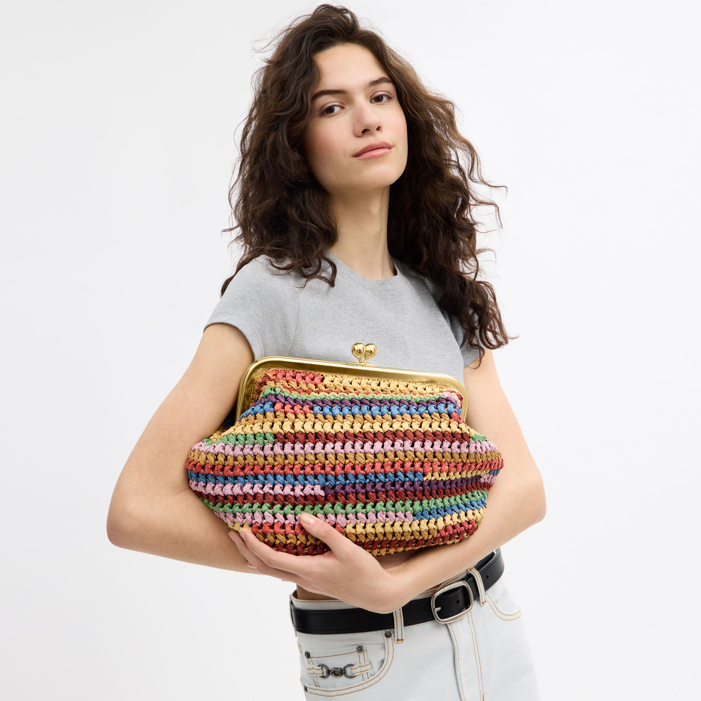 Buy COACH Kisslock Frame Bag 27 Multi Colour Online in UAE