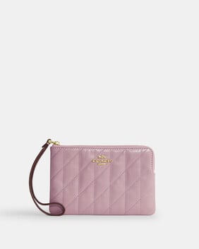 Corner Zip Wristlet With Quilting