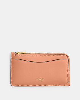 Refined Calf Leather New York Zip Card Case