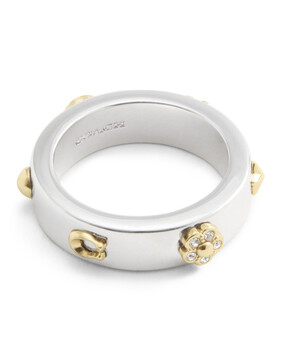 Pavé Tea Rose And Heart Ring