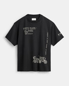 Sketch Horse And Carriage Relaxed T-shirt In Organic Cotton