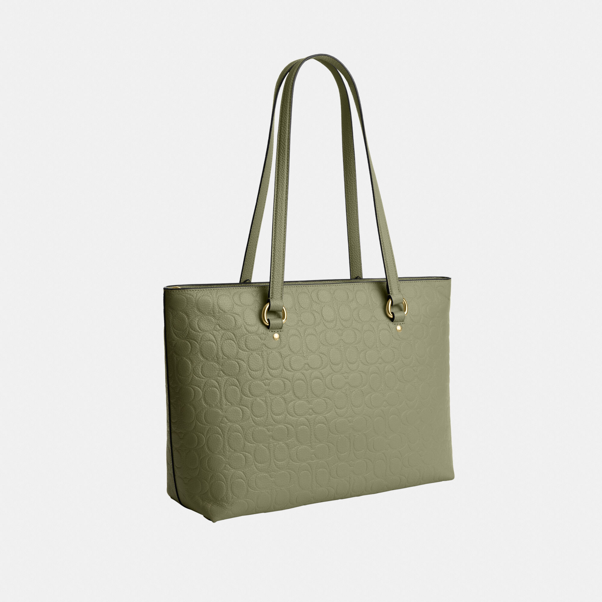 バッグ COACH Leather Large Tote Bag Green Buy COACH Station Tote Bag In Signature Leather Green Online in UAE