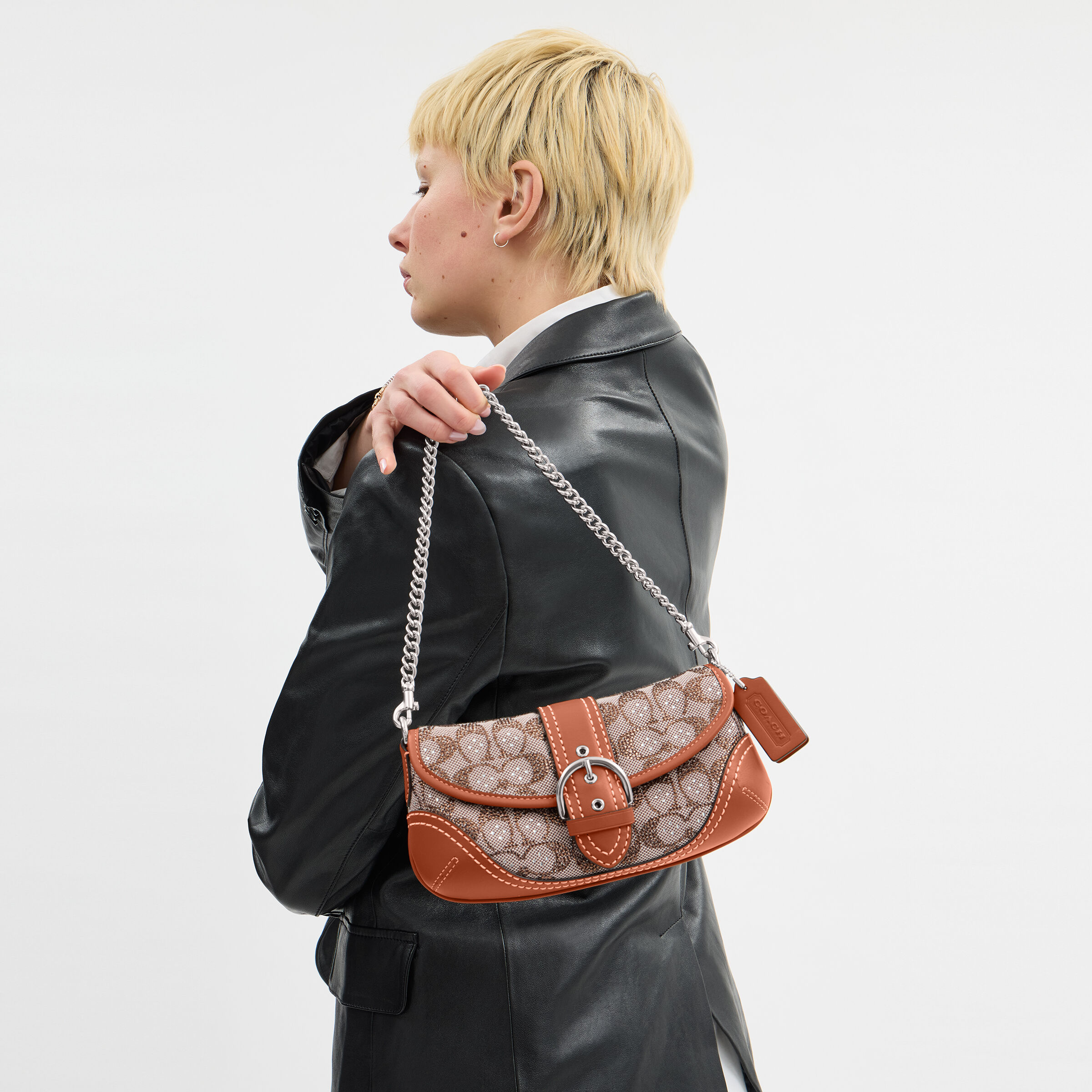 Buy COACH Soho Bag 25 In Crystal Signature Jacquard Brown Online