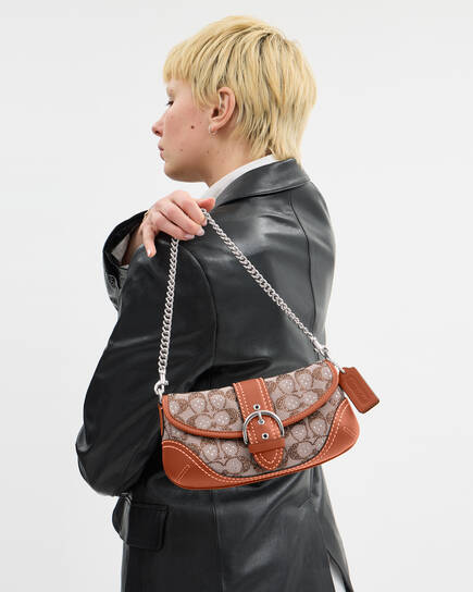 Buy COACH Soho Bag 25 In Crystal Signature Jacquard Brown Online 