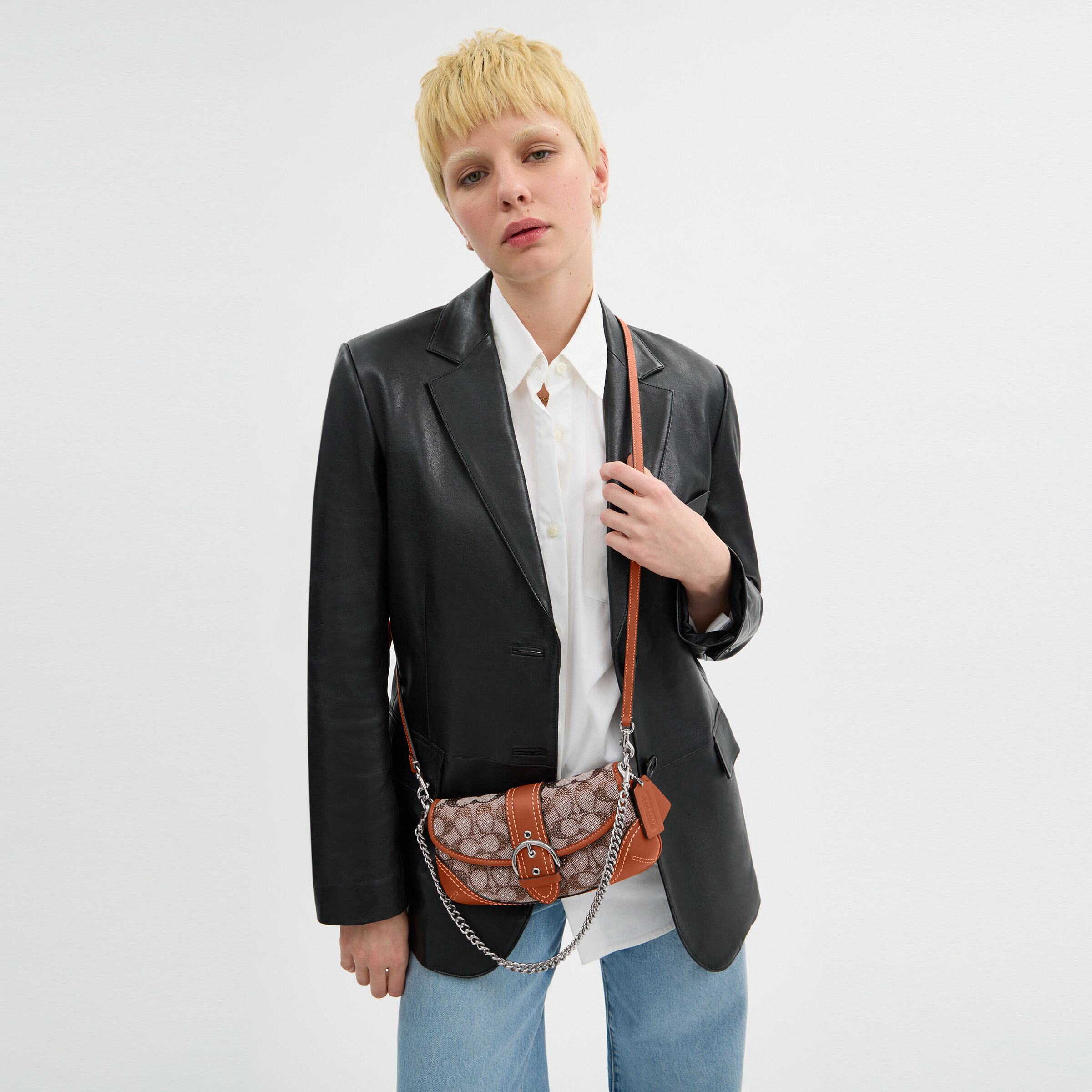 Buy COACH Soho Bag 25 In Crystal Signature Jacquard Brown Online