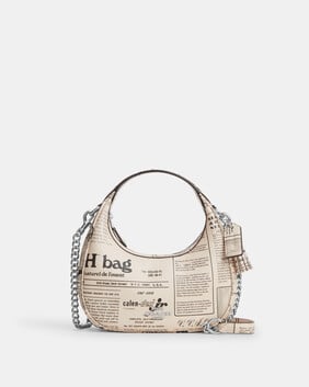 Carmen Mini Crossbody Bag With Newspaper Print