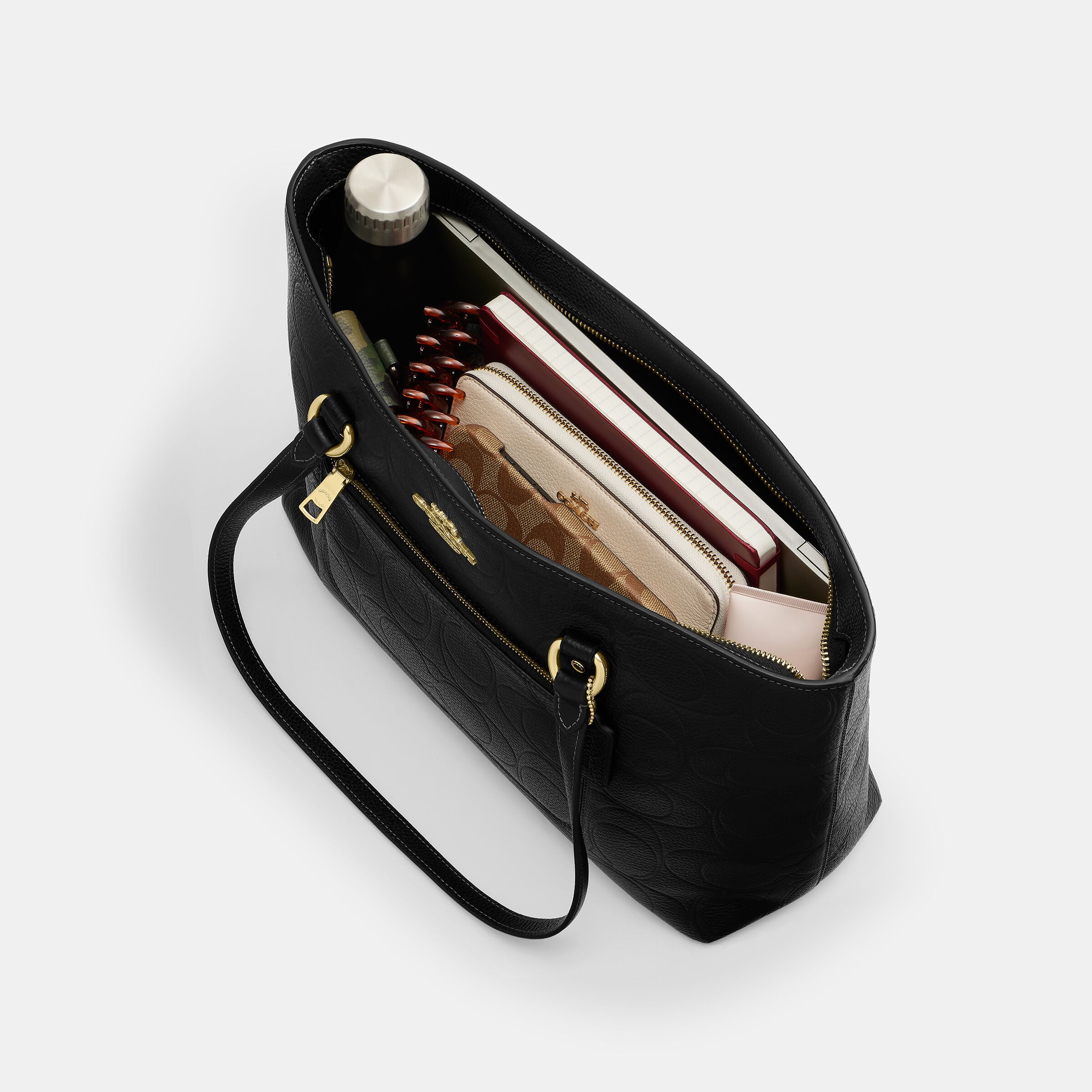 Buy COACH Station Tote Bag In Signature Leather Black Online in UAE