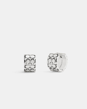 Quilted Signature Huggie Earrings