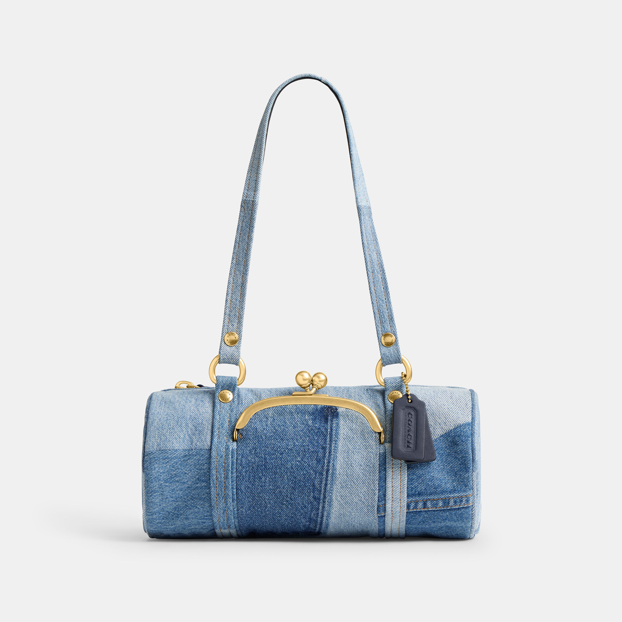 Buy COACH The Coach Originals Upcycled Denim Kisslock Barrel Bag