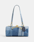 The Coach Originals Upcycled Denim Kisslock Barrel Bag 28