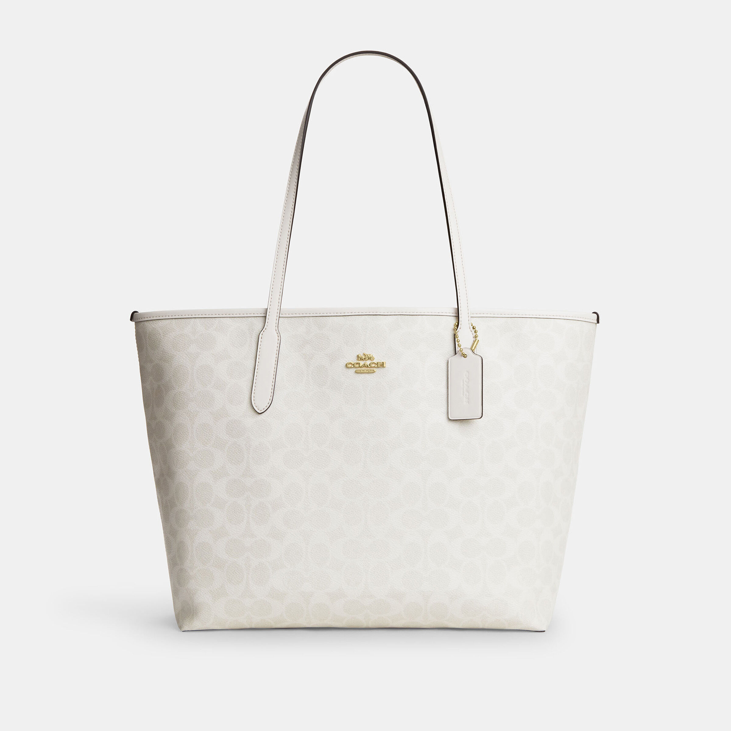 Buy COACH City Tote Bag In Signature Canvas WHITE Online in UAE