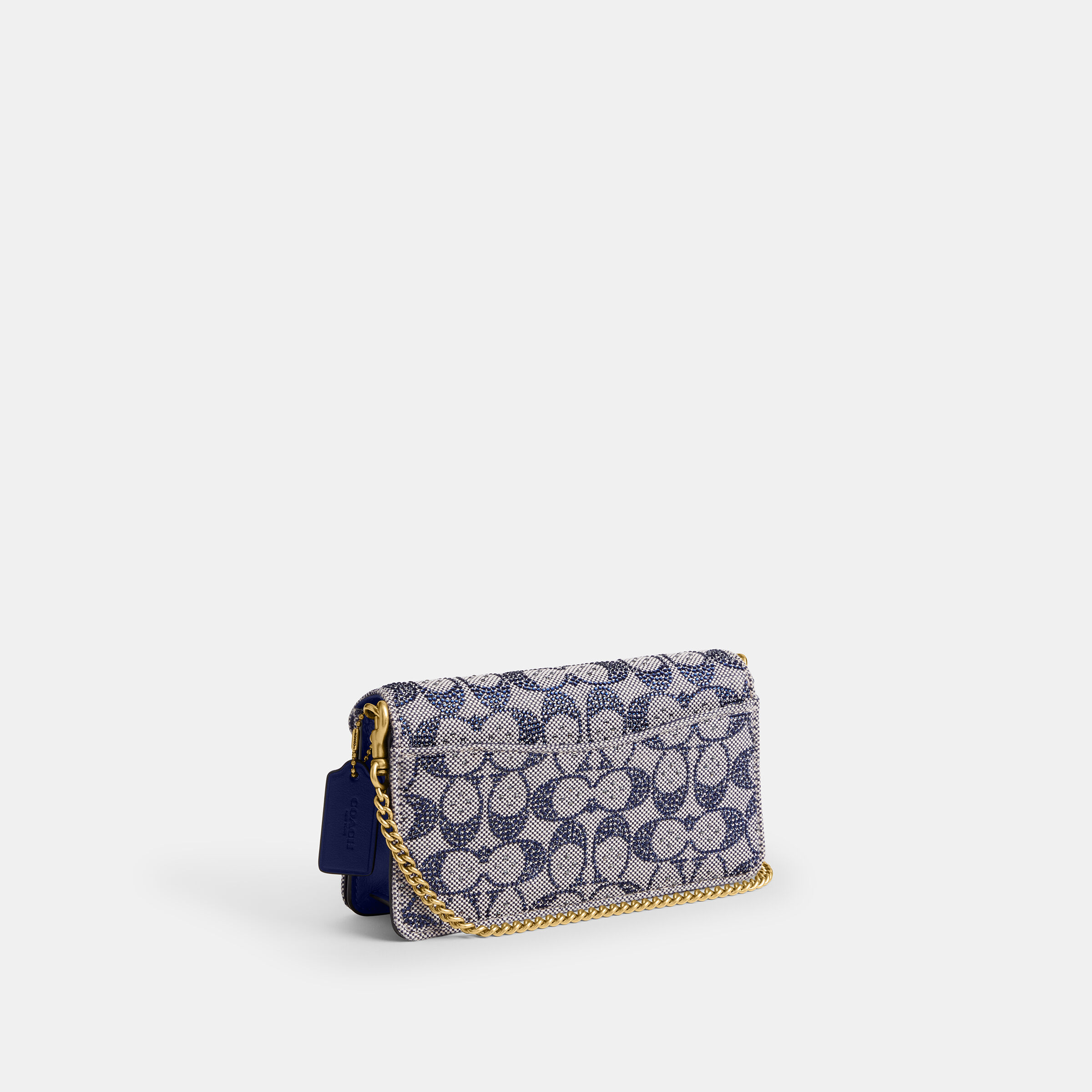 Buy COACH Crystal Signature Jacquard Tabby Chain Crossbody 19 Blue