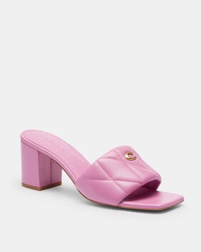 Holly Block Heel Sandal With Quilting