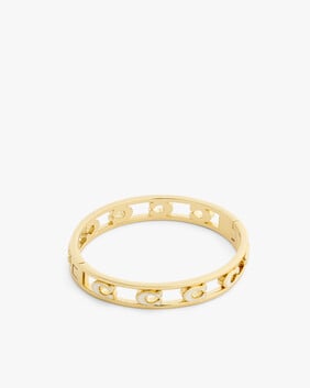 Open Enamel C Hinged Bangle Bracelet