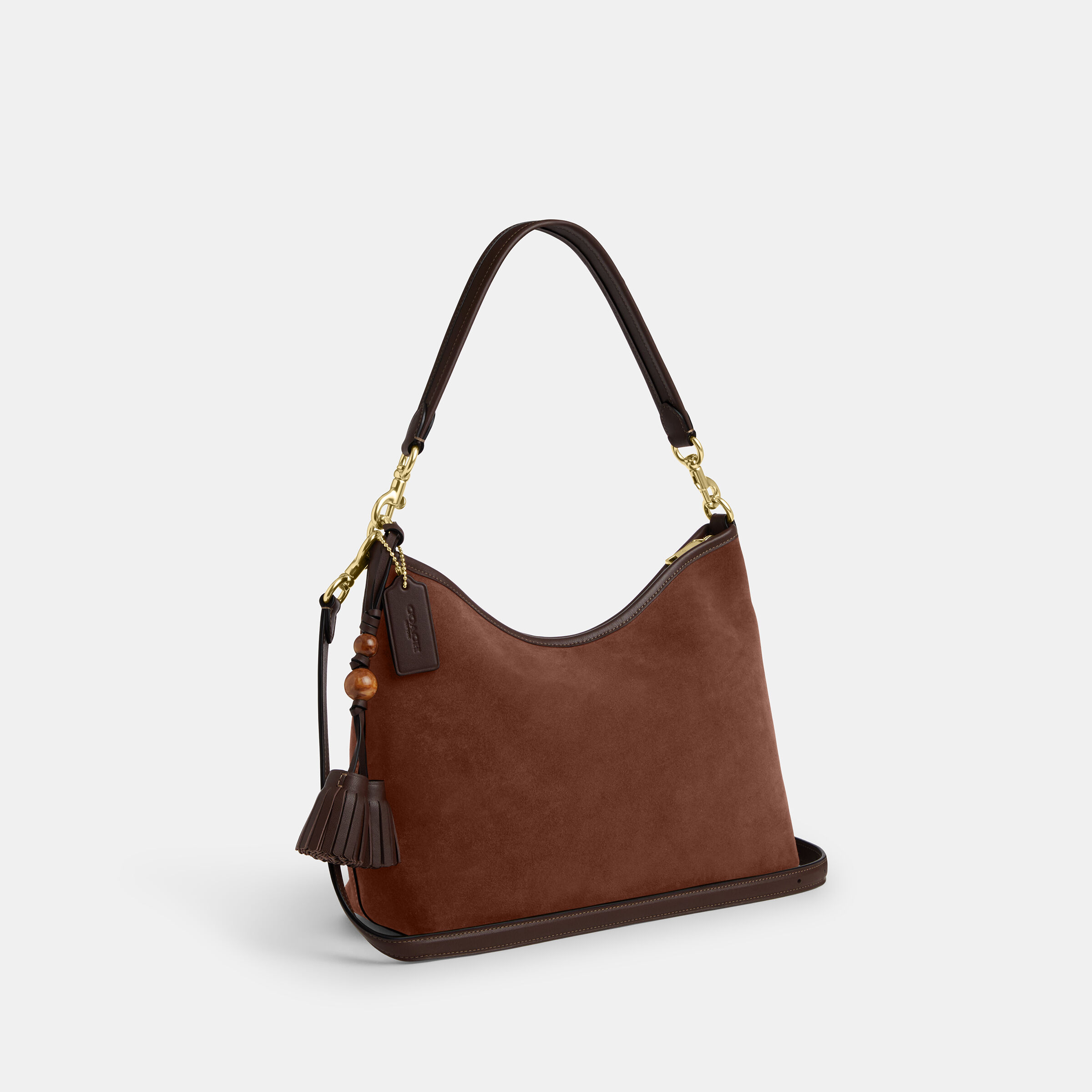 Buy COACH Laurel Shoulder Bag With Tassels Brown Online in UAE