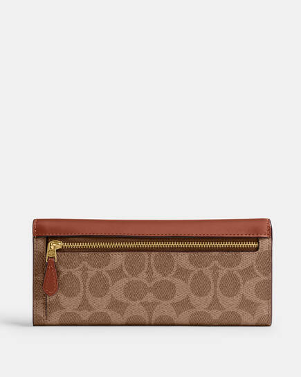 Buy COACH Mila Long Flap Wallet In Signature Canvas Light/Pastel 