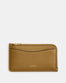 Refined Calf Leather New York Zip Card Case