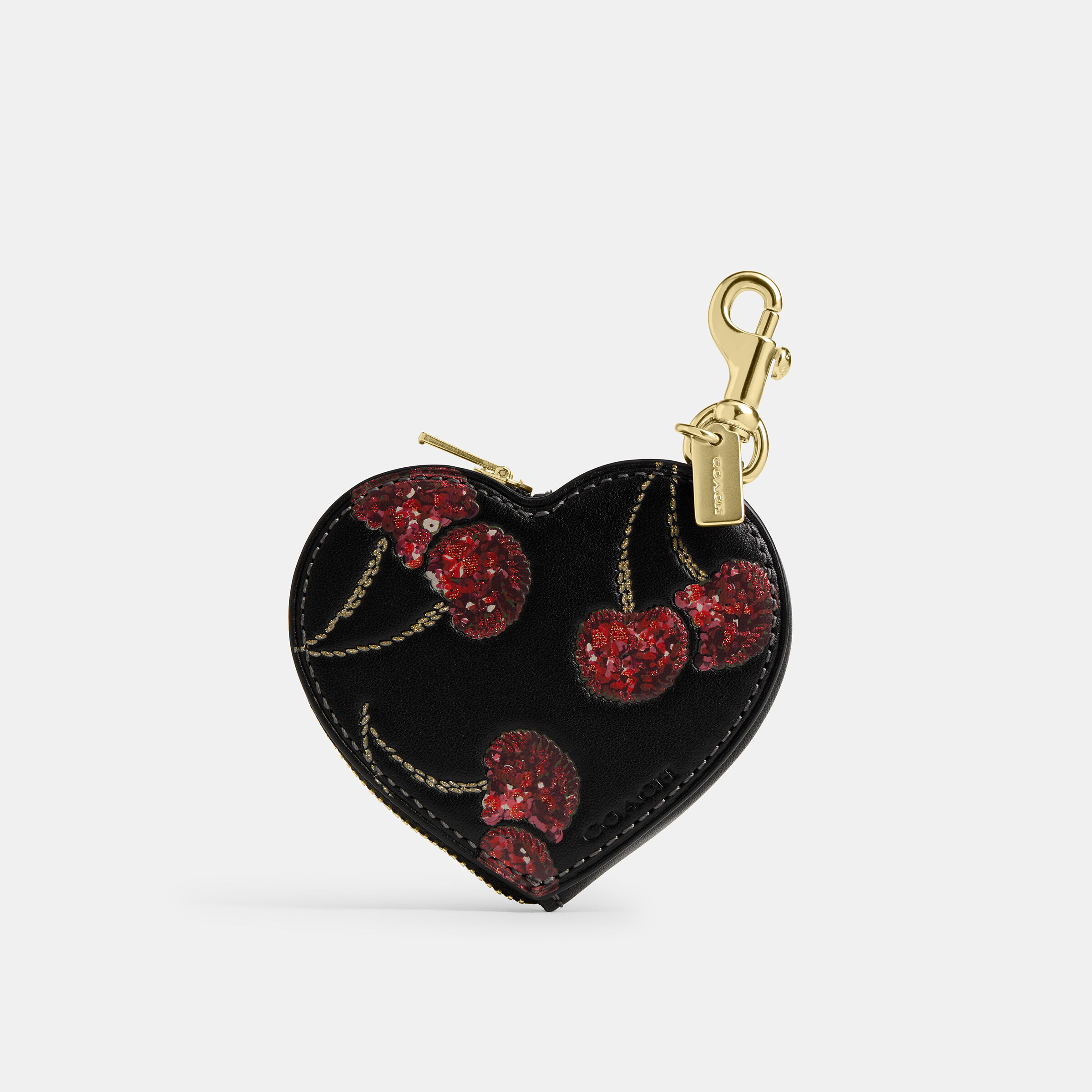 Buy COACH Heart Bag Charm With Cherry Print Black Online in UAE