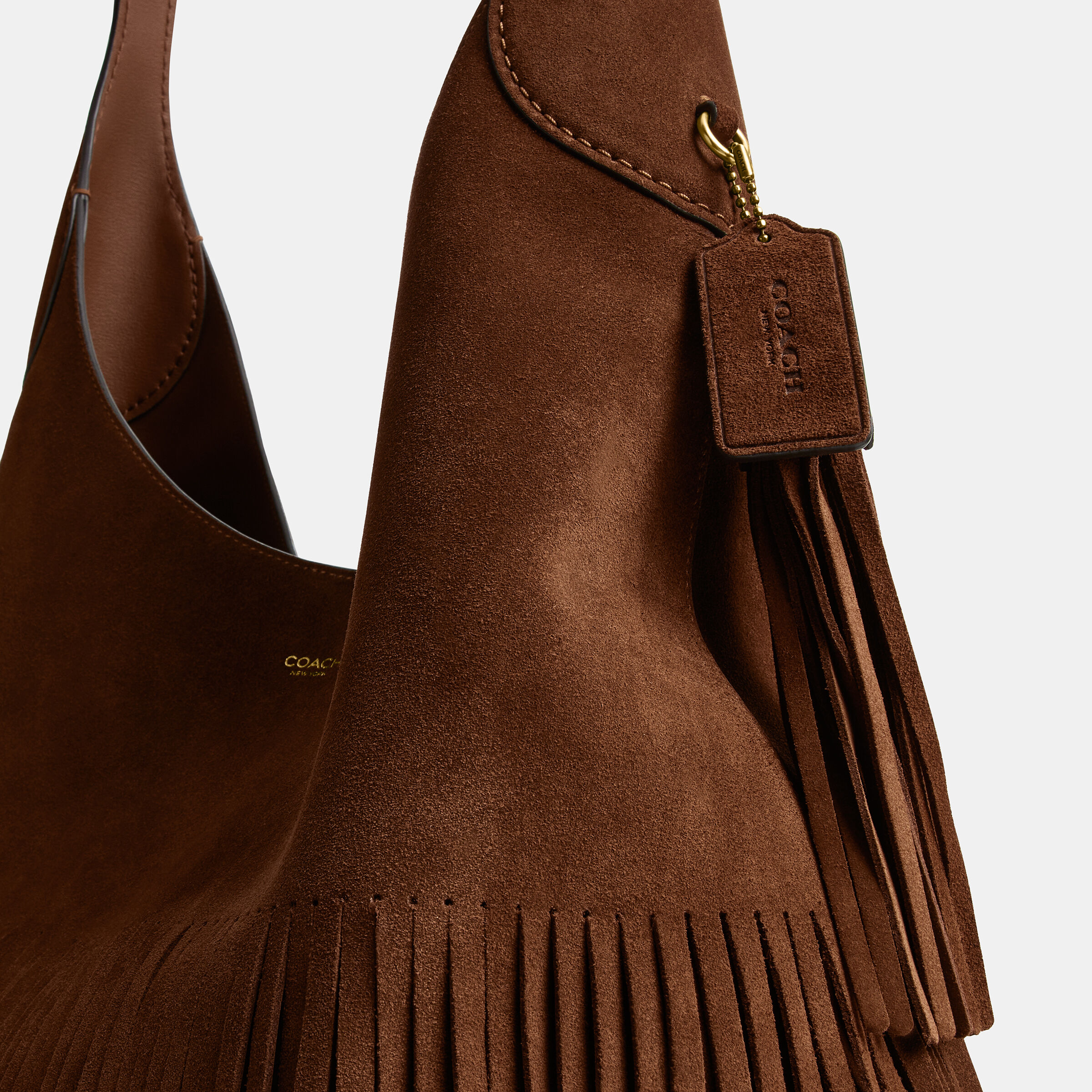 Buy COACH Brooklyn Shoulder Bag 39 With Fringe Brown Online in UAE