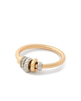 Signature Rondelle Charm Band Ring, Brass & Glass Crystal