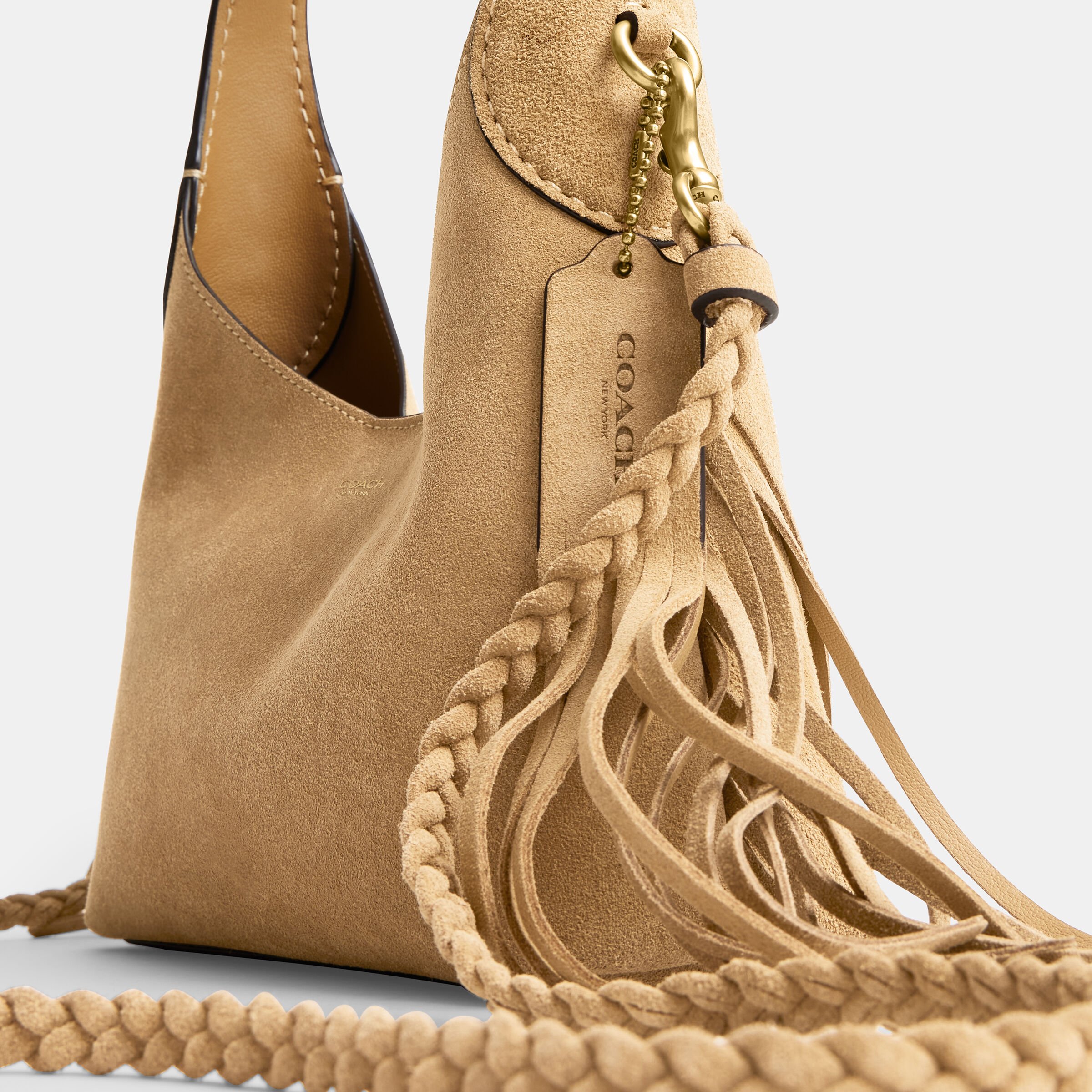 Buy COACH Brooklyn Shoulder Bag 23 With Fringe 23 BEIGE Online in UAE