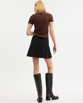 Sculpted C Pleated Skirt In Recycled Polyester