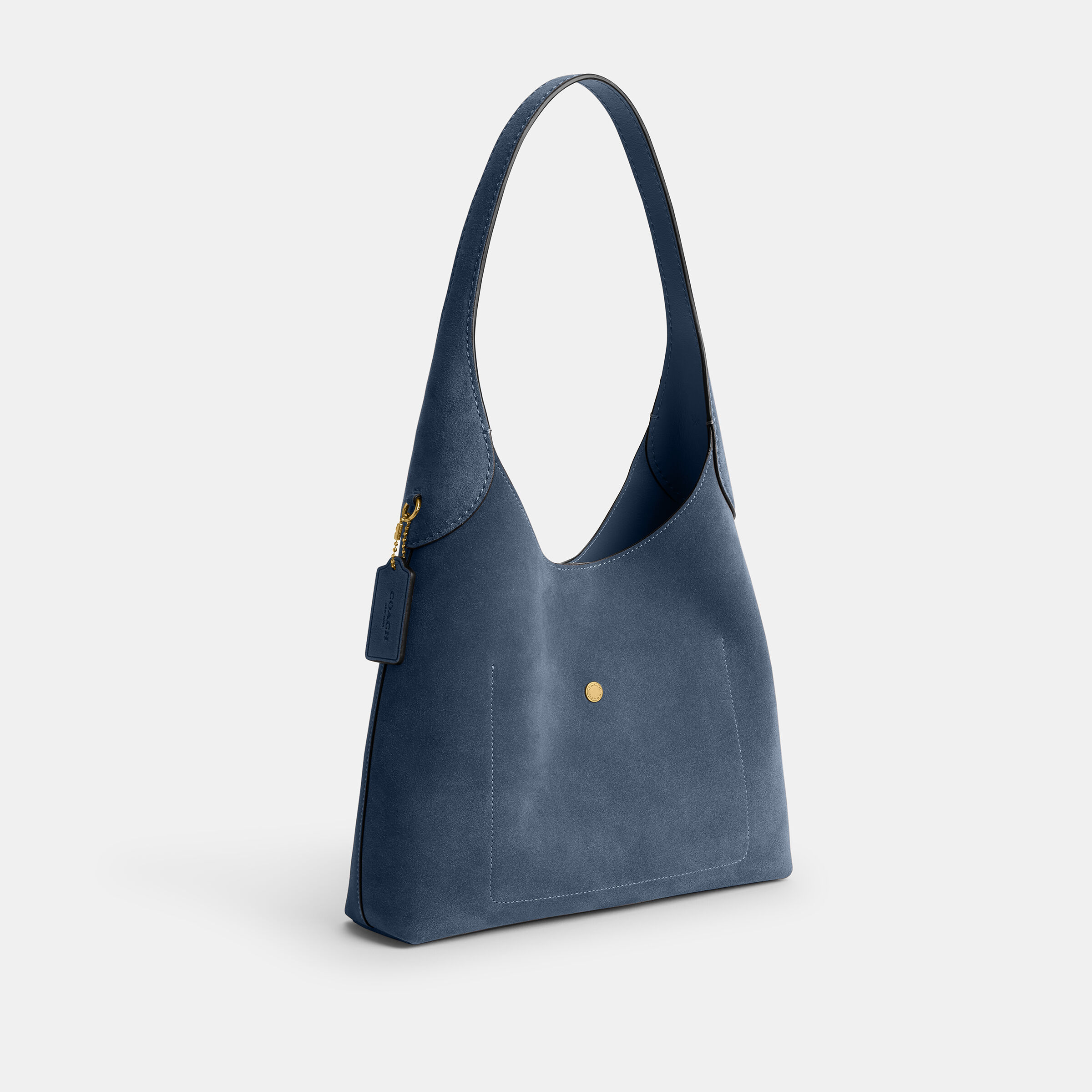 Buy COACH Suede Brooklyn Shoulder Bag 28 Light/Pastel Blue Online