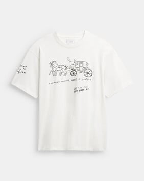 Heritage Sketch Print Relaxed T-shirt In Organic Cotton