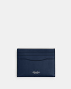 Flat Card Case In Natural Full-grain Leather
