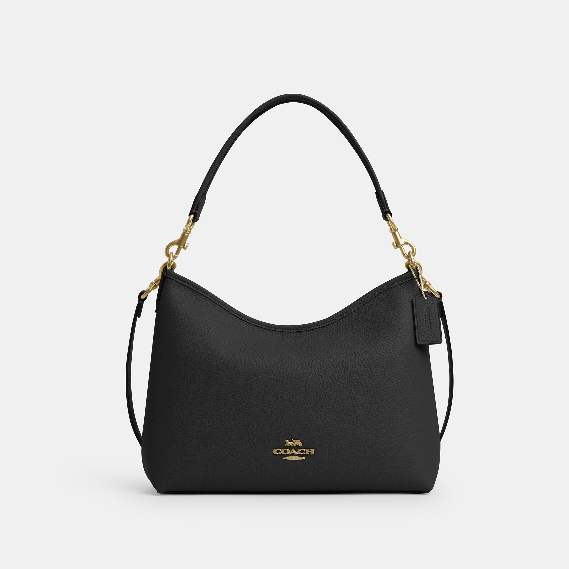 Buy COACH Laurel Shoulder Bag In Lux Pebble Leather Black Online