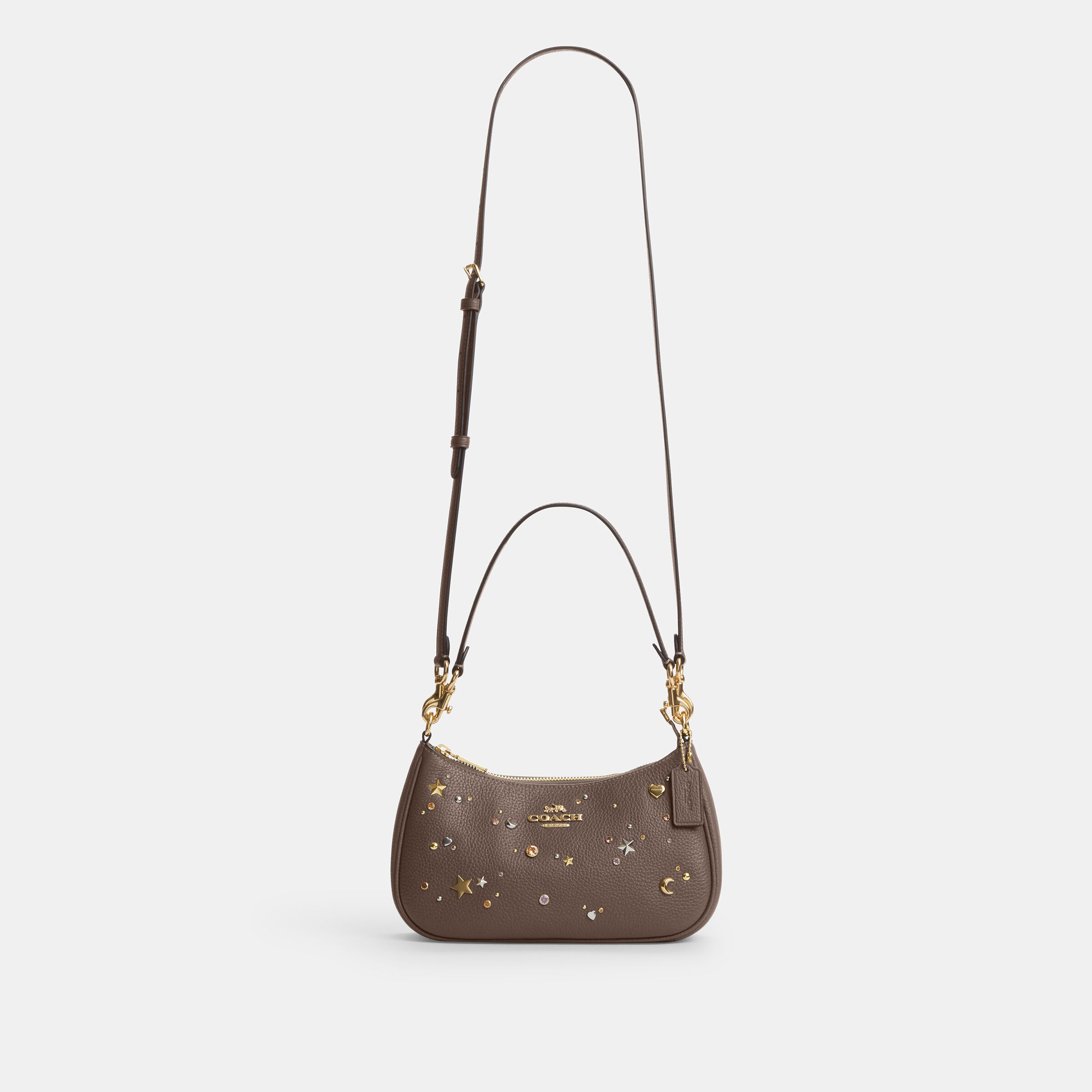Buy COACH Teri Shoulder Bag With Rivets Brown Online in UAE