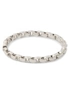 Signature Chain Hinged Bangle, Plated Brass & Cubic Zirconia