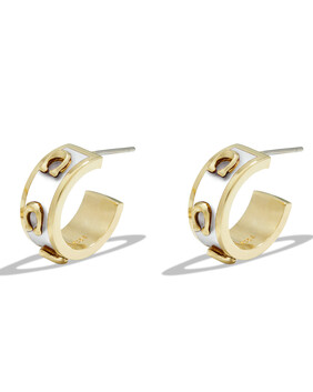 Pegged Signature Huggie Earrings