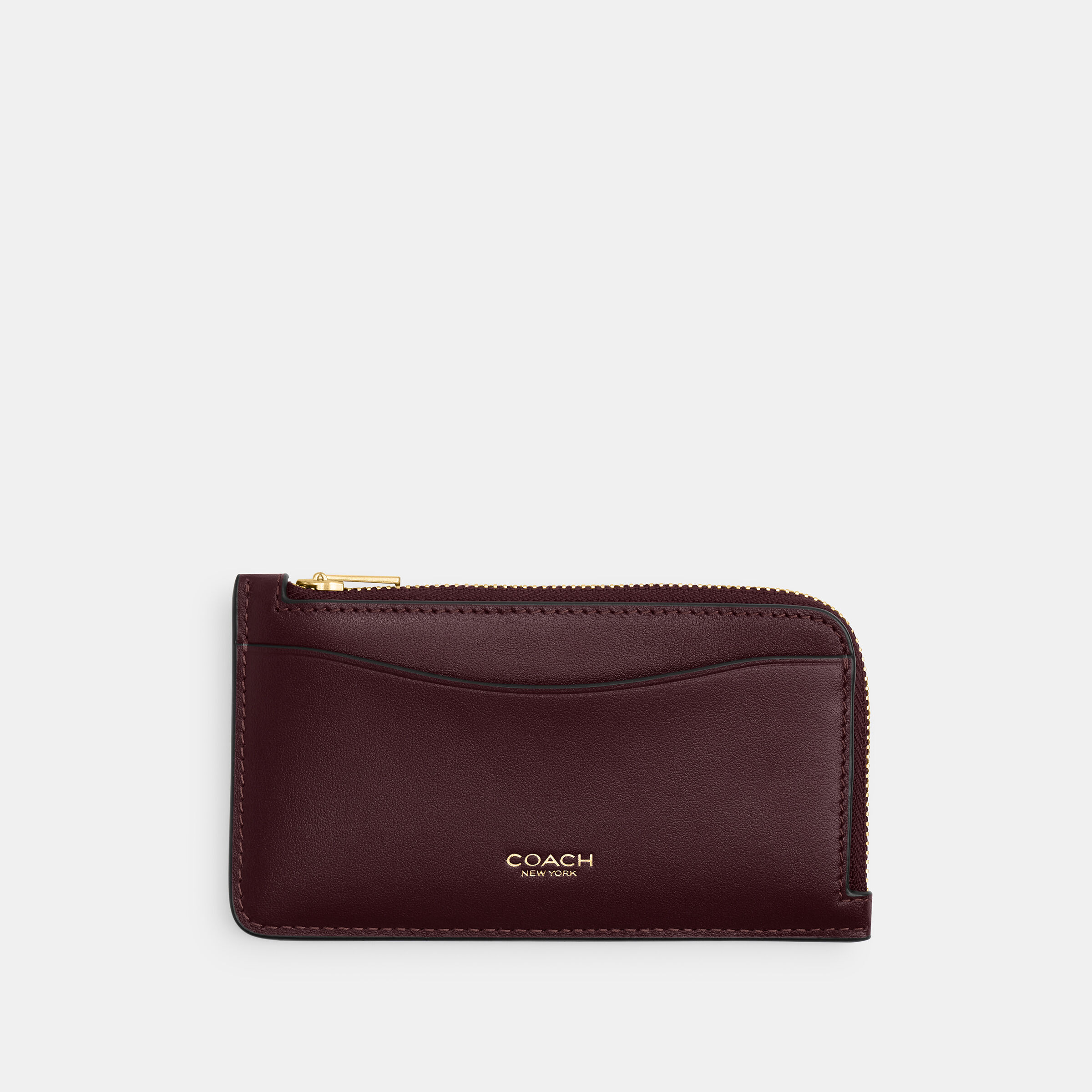 Buy COACH New York Zip Card Case In Colorblock BURGUNDY