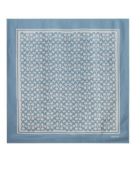 وشاح مربع كلاسيكي بطبعة شعار الماركة حرير