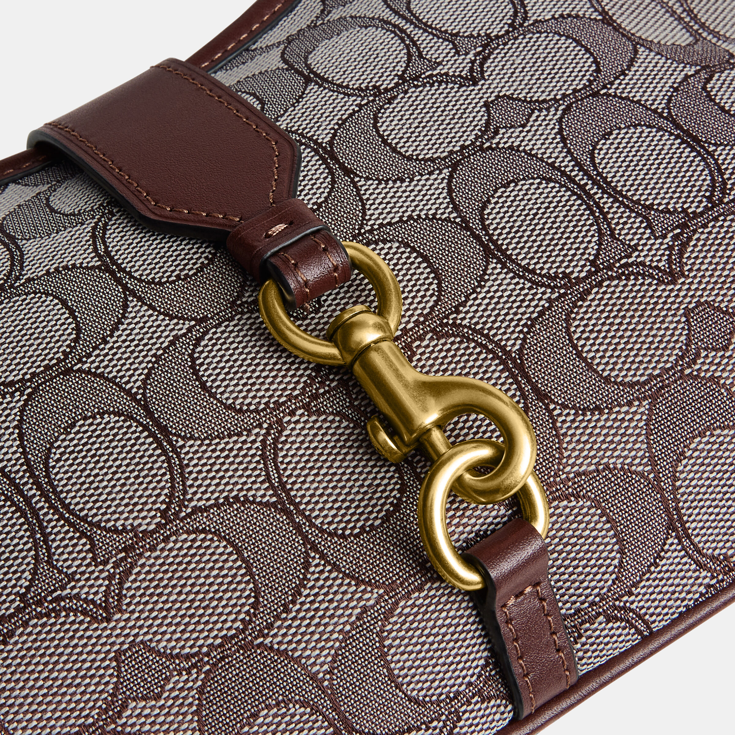 Buy COACH Hamptons Hobo Bag In Signature Jacquard DARK BROWN