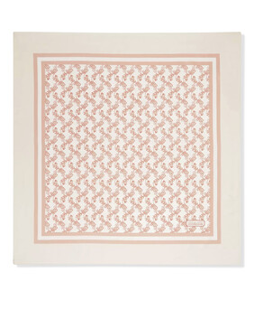 Horse And Carriage Print Silk Square Scarf