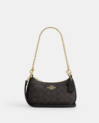 حقيبة كروس بودي تيري صغيرة قماش قنب بشعار الماركة