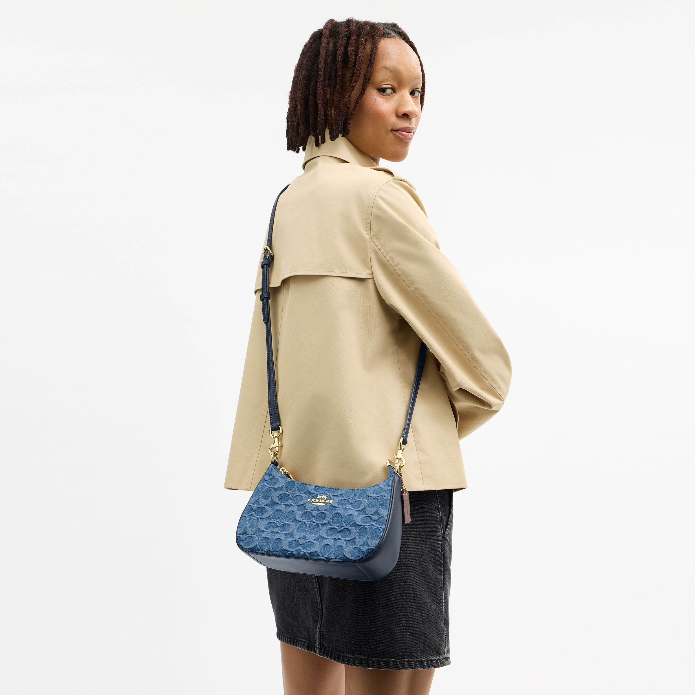 Buy COACH Teri Shoulder Bag In Denim Signature Blue Online in UAE