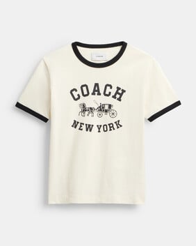 Horse And Carriage Ringer T-shirt In Organic Cotton