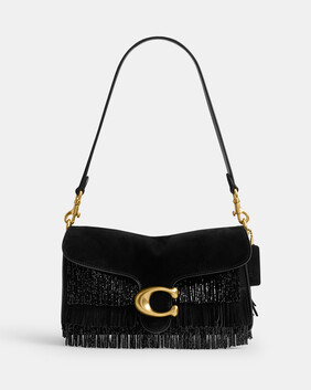 Crystal Beaded Fringe Tabby Shoulder Bag 26