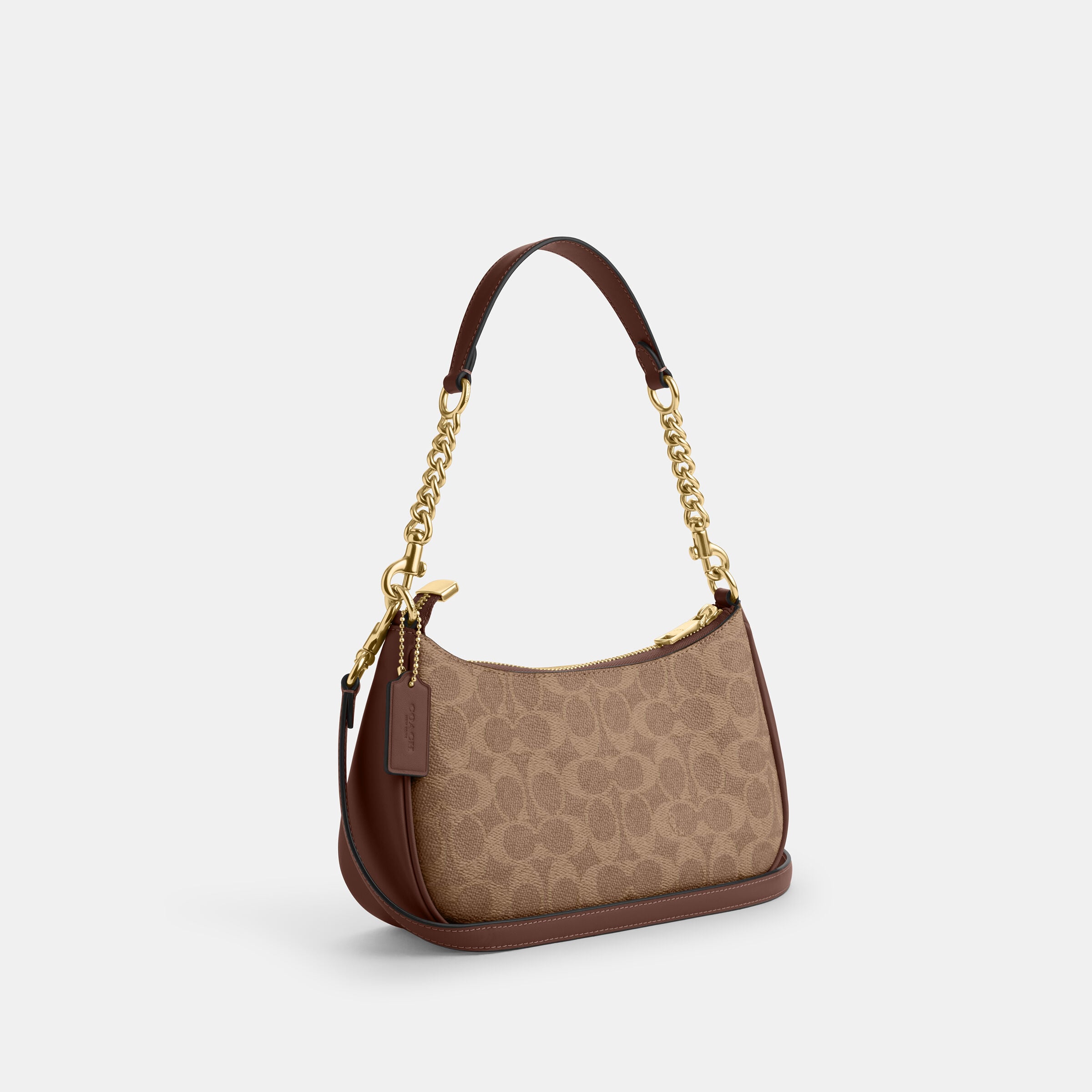 Buy COACH Teri Shoulder Bag In Signature Canvas Dark Beige Online