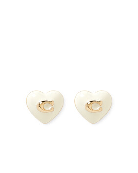 Enamel Heart Stud Earrings