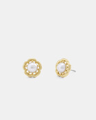 Tea Rose Pearl Necklace And Earrings Set