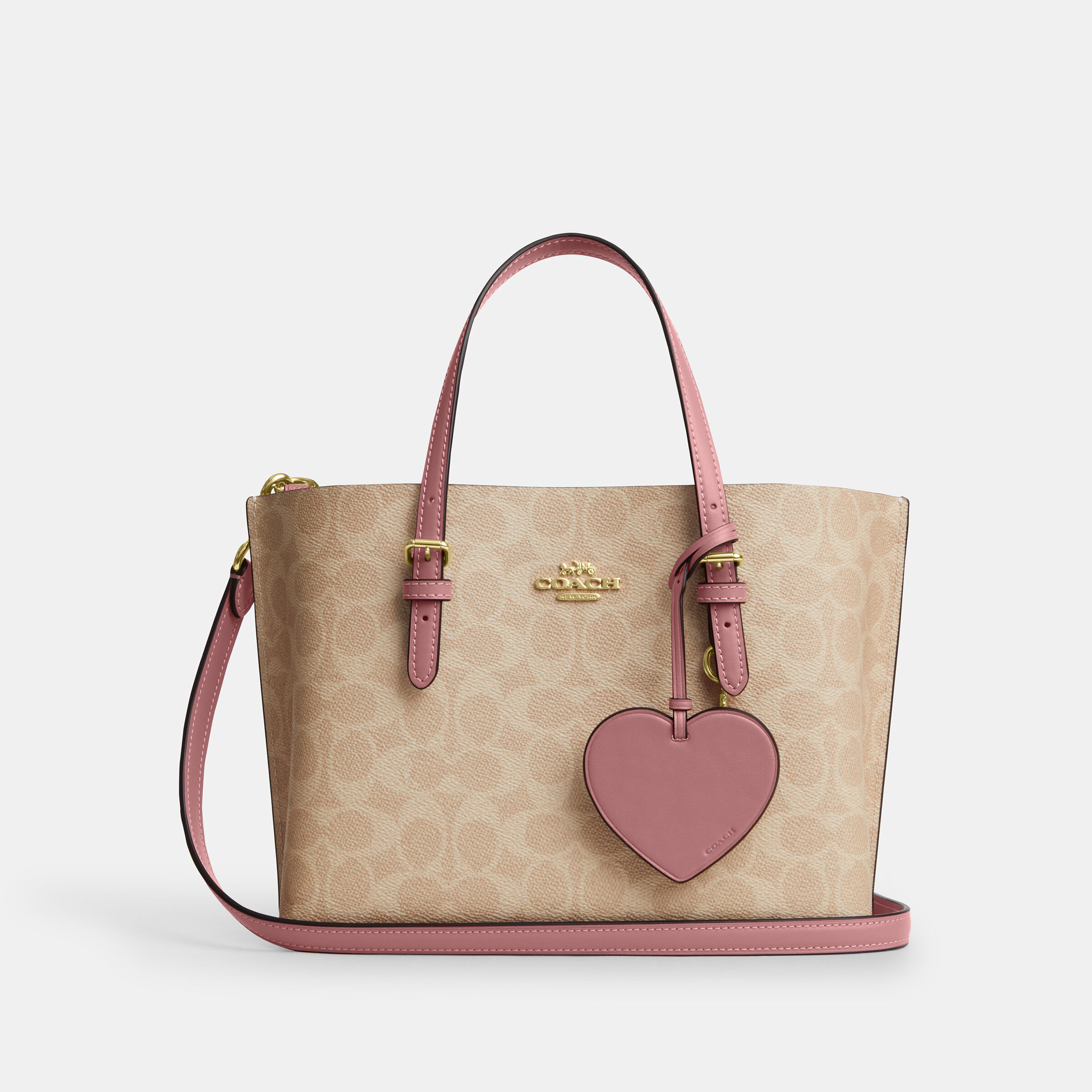 Buy COACH Mollie Tote Bag 25 In Signature Canvas With Heart Charm
