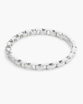Signature Chain Hinged Bangle, Plated Brass & Cubic Zirconia