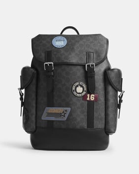 Hitch Backpack With Stickers In Signature UpcraftedLeather